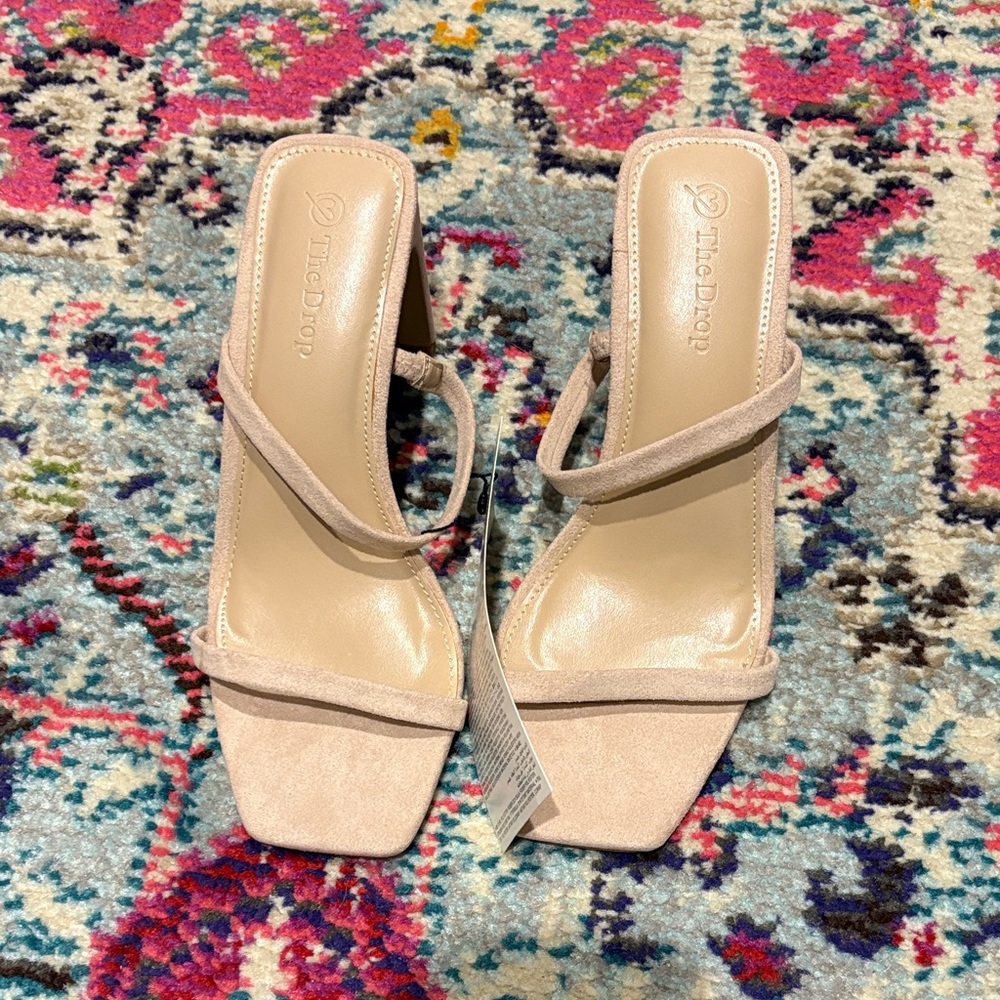 The Drop Beige Heeled Sandals